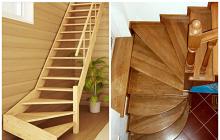 Деревянная поворотная лестница – решение для маленького помещения!
